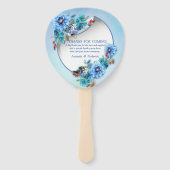 コーナフラワーブルーin水彩画 ハンドファン (裏面)