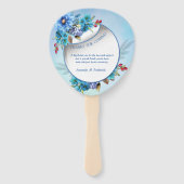 コーナフラワーブルーin水彩画 ハンドファン (裏面)