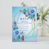 コーナフラワーブルーin水彩画 出欠カード (スタンド正面)