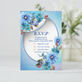 コーナフラワーブルーin水彩画 出欠カード (スタンド正面)