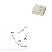 コーナーから覗く可愛い猫スタンプ ラバースタンプ (押印)