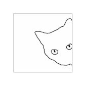 コーナーから覗く可愛い猫スタンプ ラバースタンプ (インプリント)