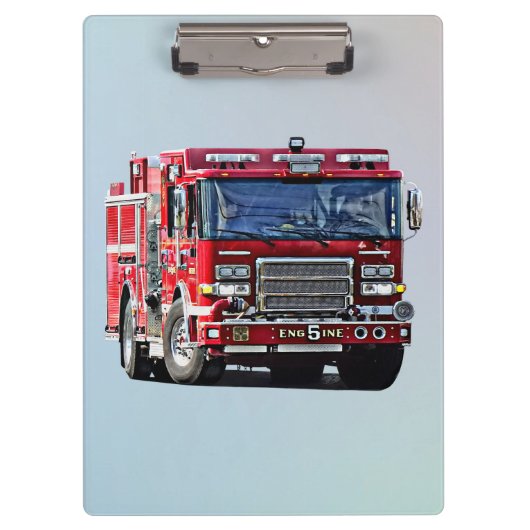 コーナーを曲がる消防車 クリップボード (正面)