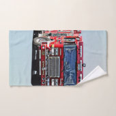 コーナーを曲がる消防車 バスタオルセット (ハンドタオル)