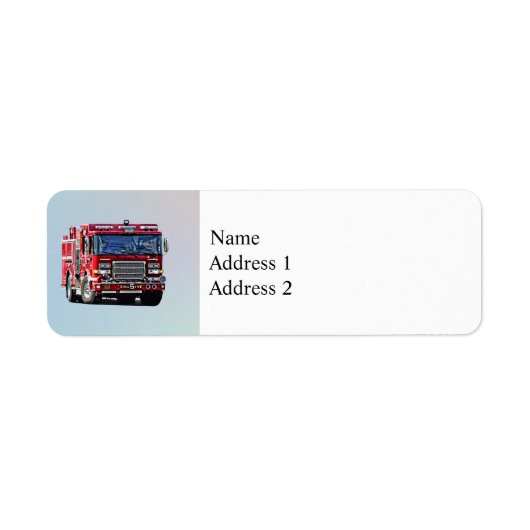 コーナーを曲がる消防車 ラベル (正面)