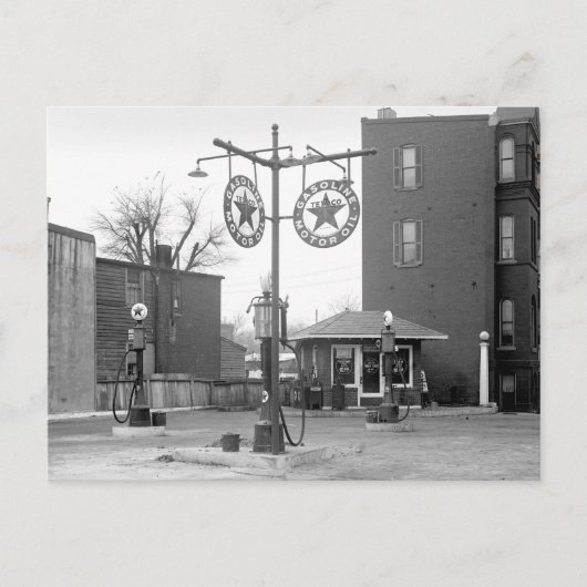 コーナーガスステーション， 1925 ポストカード (正面)