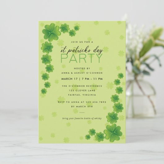 コーナーシャムロックスグリーンセントパトリックの日 招待状 (スタンド正面)