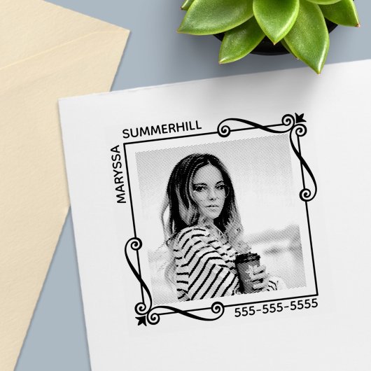 コーナースワーズスクエアフレームカスタム文字 セルフインキングスタンプ