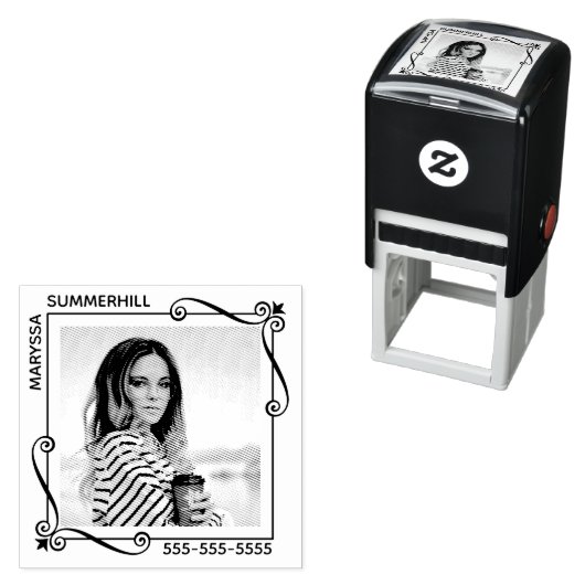 コーナースワーズスクエアフレームカスタム文字 セルフインキングスタンプ (インサイチュ)