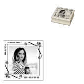 コーナースワーズスクエアフレームカスタム文字 ラバースタンプ (押印)