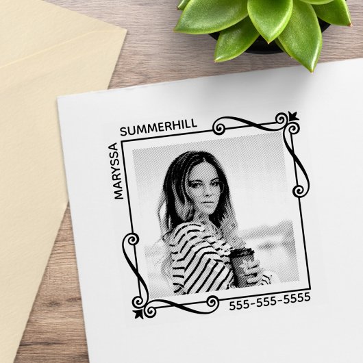 コーナースワーズスクエアフレームカスタム文字 ラバースタンプ