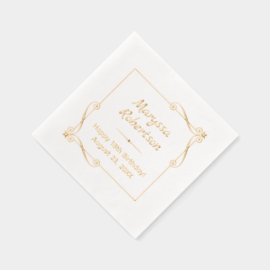 コーナースワーズスクエアフレーム誕生日 箔ナプキン (右)