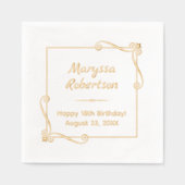 コーナースワーズスクエアフレーム誕生日 箔ナプキン (正面)