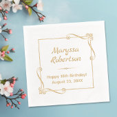 コーナースワーズスクエアフレーム誕生日 箔ナプキン