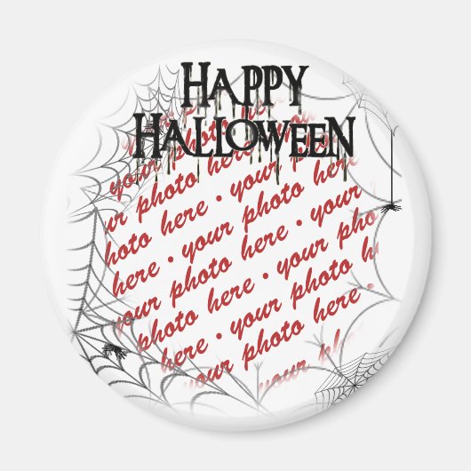 コーナーハロウィーンフォトフレームのクモの巣 マグネット (正面)