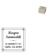 コーナーハート型ノットフレームアドレス1x1 ラバースタンプ (押印)