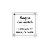 コーナーハート型ノットフレームアドレス1x1 ラバースタンプ (インプリント)