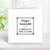 コーナーハート型ノットフレームアドレス1x1 ラバースタンプ