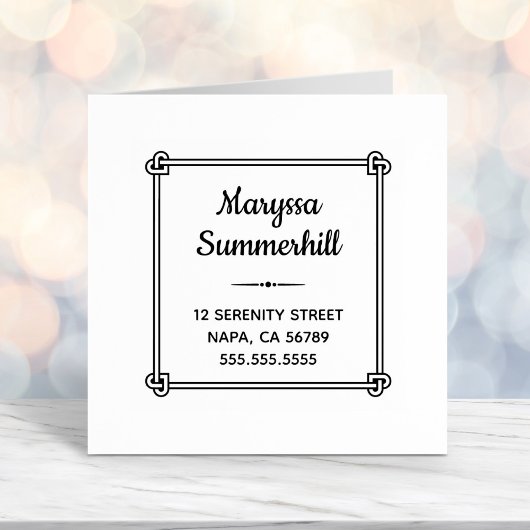 コーナーハート型ノットフレームアドレス セルフインキングスタンプ