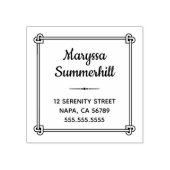 コーナーハート型ノットフレームアドレス ラバースタンプ (インプリント)