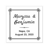 コーナーハート型ノットフレーム結婚ズ セルフインキングスタンプ (デザイン)