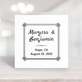 コーナーハート型ノットフレーム結婚ズ ラバースタンプ