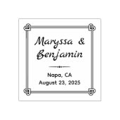 コーナーハート型ノットフレーム結婚ズ ラバースタンプ (インプリント)