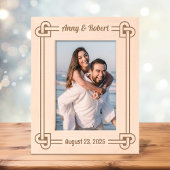 コーナーハート型ノットフレーム結婚(5 x 7) レーザー彫刻フレーム