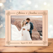 コーナーハート型ノットフレ結婚ームの10x8 レーザー彫刻フレーム