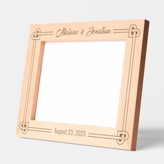 コーナーハート型ノットフレ結婚ームの10x8 レーザー彫刻フレーム (左)