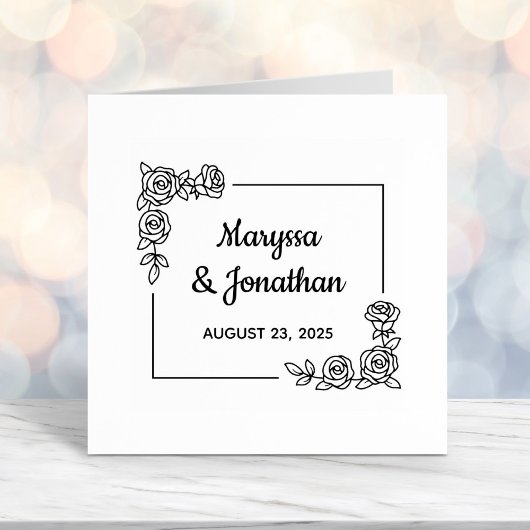 コーナーバラフラワーズブケ結婚の記念日 セルフインキングスタンプ