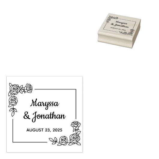 コーナーバラフラワーズブケ結婚の記念日 ラバースタンプ (押印)