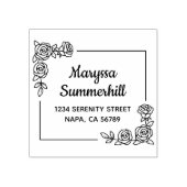 コーナーバラフラワーズブーケアドレス ラバースタンプ (インプリント)