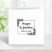 コーナーバラ結婚花の記念日1x1 ラバースタンプ