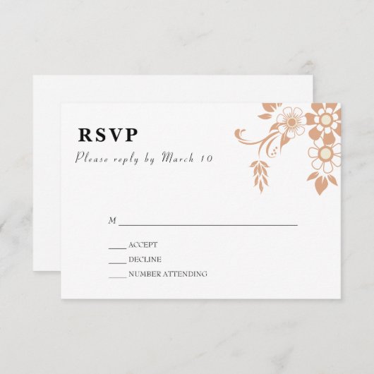 コーナーフラワーモフ結婚ィス 出欠カード (正面/裏面)