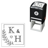 コーナーブランチモノグラム結婚イニシャル記念日 セルフインキングスタンプ (インサイチュ)