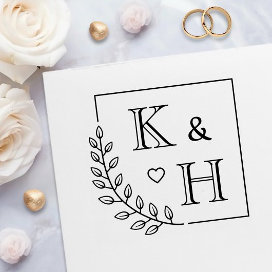 コーナーブランチモノグラム結婚イニシャル記念日 セルフインキングスタンプ