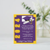 コーナーブロックパープル&金ゴールド卒業 招待状 (スタンド正面)