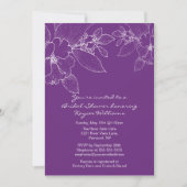 コーナーブロッサムパープルブライダルシャワー招待状 招待状 (正面)
