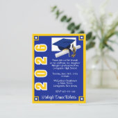 コーナーブロッ王室のクブルー&金ゴールド卒業 招待状 (スタンド正面)