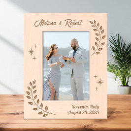 コーナーリースブランチ結婚カップルの5x7 レーザー彫刻フレーム