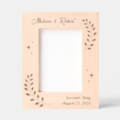 コーナーリースブランチ結婚カップルの5x7 レーザー彫刻フレーム (正面)