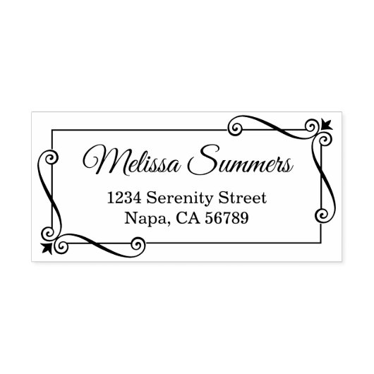 コーナー旋回フレーム差出人住所 ラバースタンプ (インプリント)