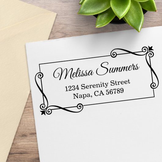 コーナー旋回フレーム差出人住所 ラバースタンプ