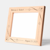 コーナー旋回フレーム結婚カップルの記念日10x8 レーザー彫刻フレーム (左)