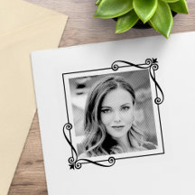 コーナー渦巻き四角フレームカスタム写真