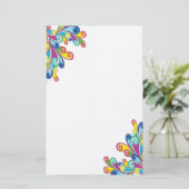 コーナー渦巻き形ひな形 便箋 (スタンド正面)