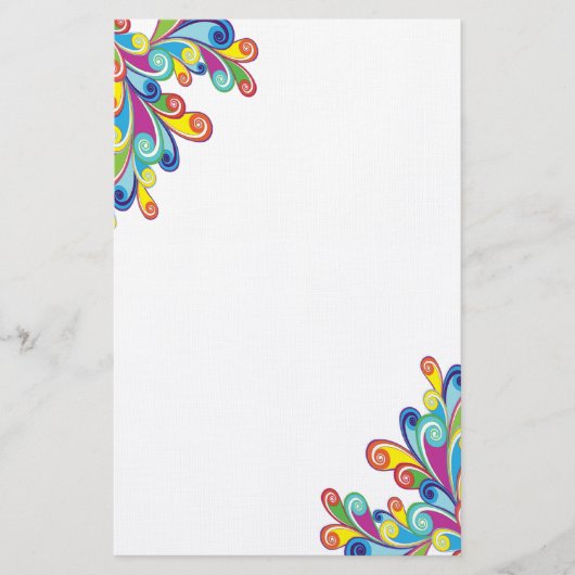 コーナー渦巻き形ひな形 便箋 (正面)