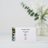 コーナー理容師ショップ – プラチナ仕上げ 名刺 (スタンド正面)