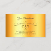 コーナー華美イニシャル発光オレンジ色の輝き 名刺 (裏面)